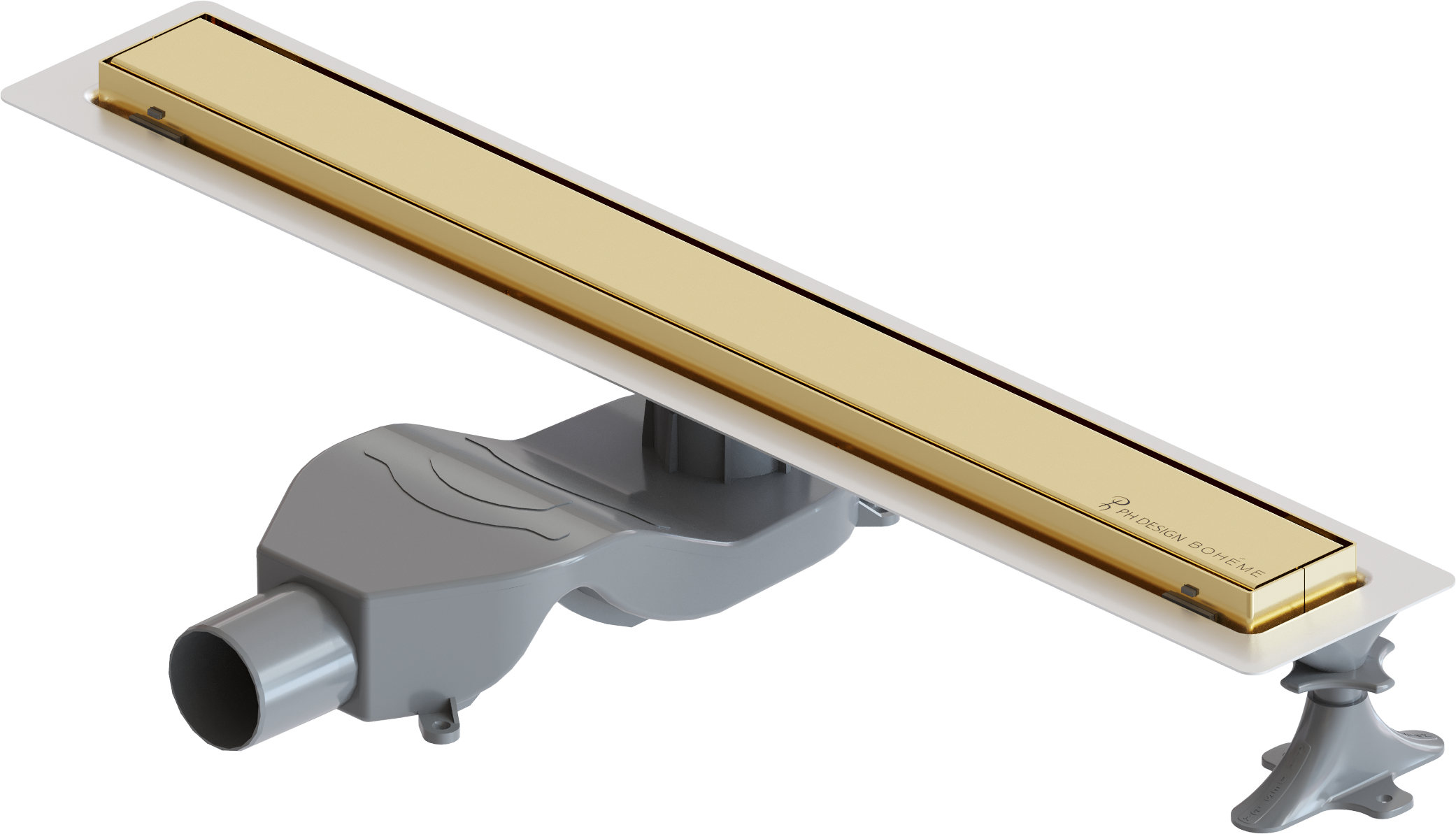Душевой трап (лоток) Boheme Premium Linear 982-60-G 60 см, решетка золото, с сифоном