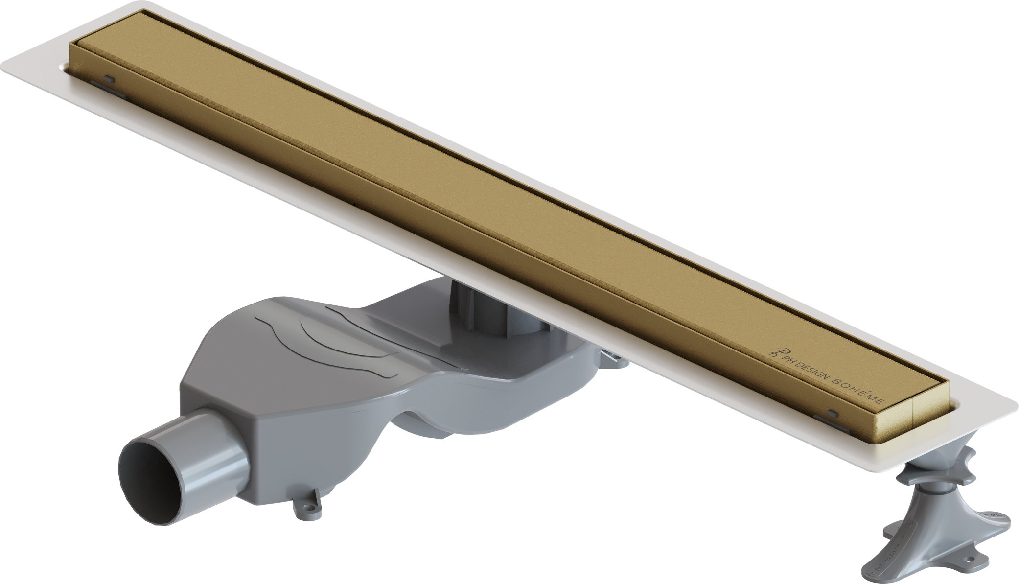 Душевой трап (лоток) Boheme Premium Linear 982-60-MG 60 см, решетка матовое золото, с сифоном