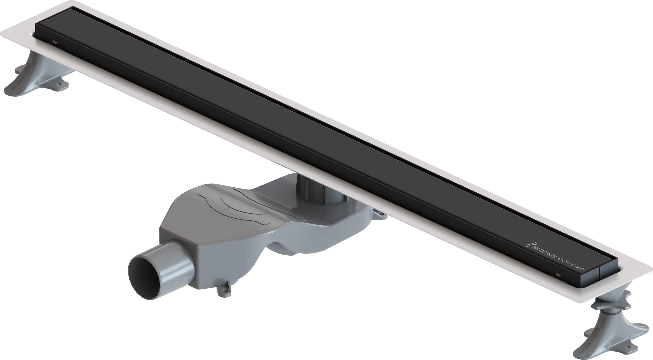 Душевой трап (лоток) Boheme Premium Linear 982-80-B 80 см, решетка черная, с сифоном
