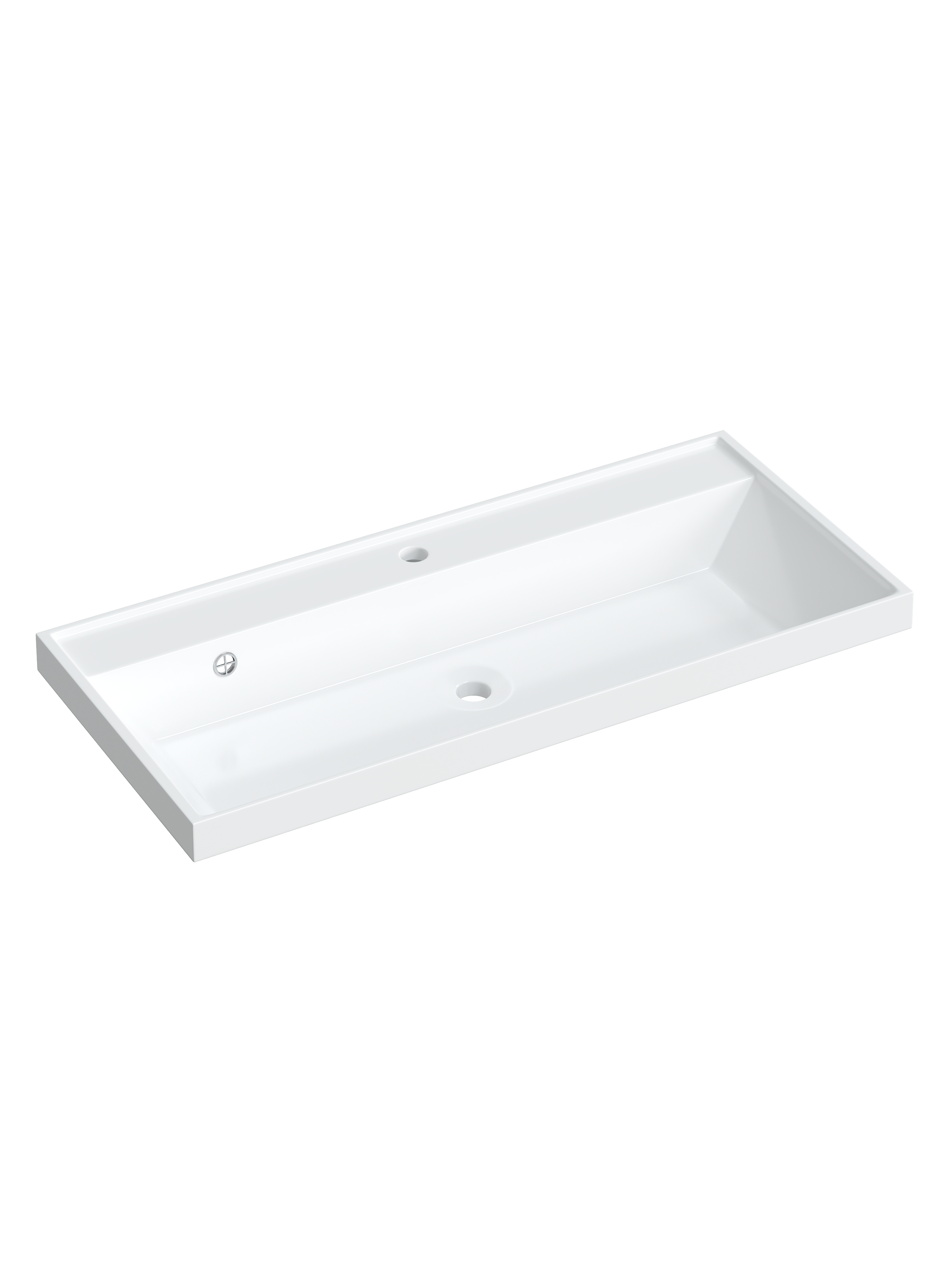 Мебельная раковина Madera Classica 100 накладная, глянцевая белая, прямоугольная, искусственный мрамор