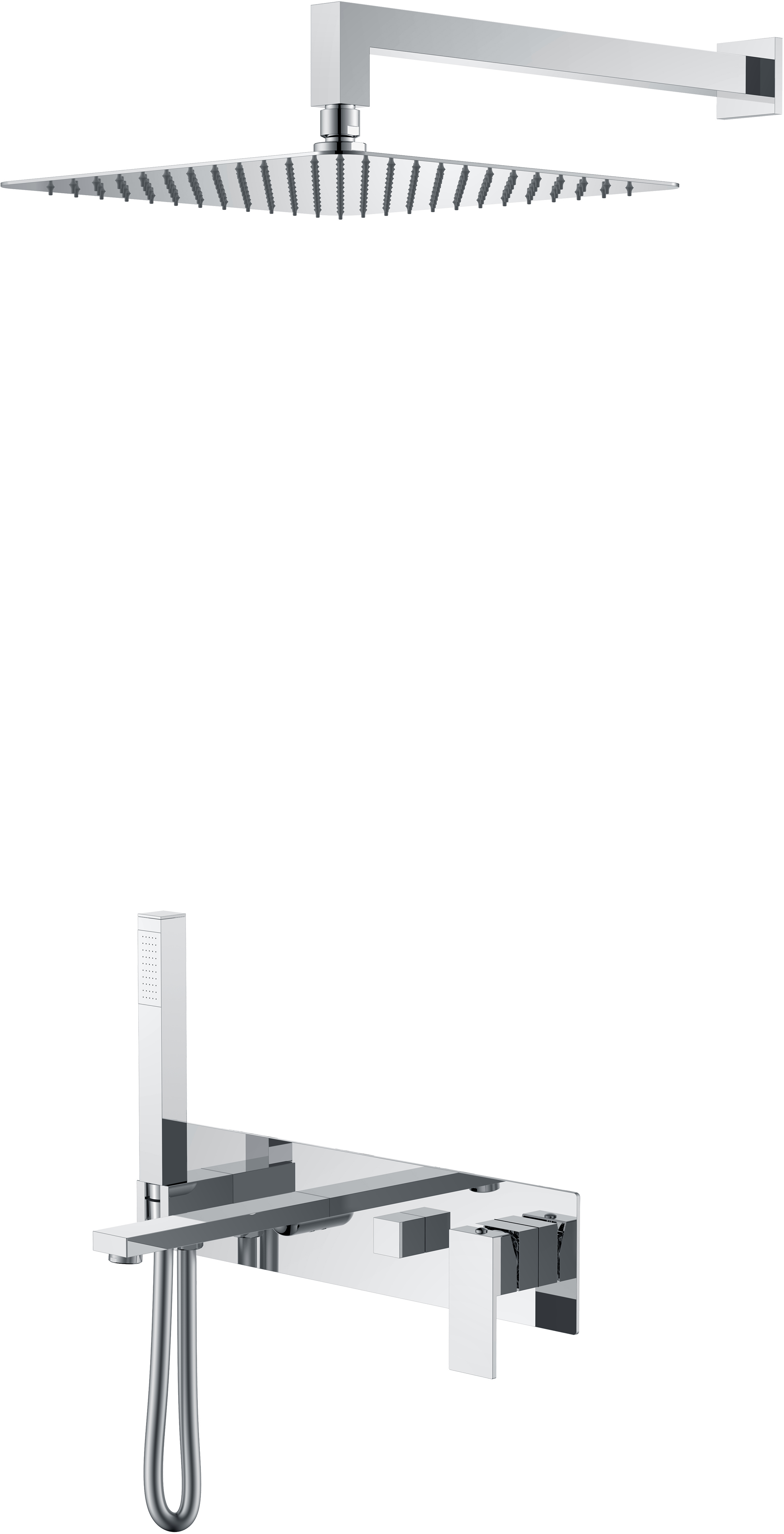 Душевой комплект Boheme Qubic 474-CR С ВНУТРЕННЕЙ ЧАСТЬЮ, сhrome