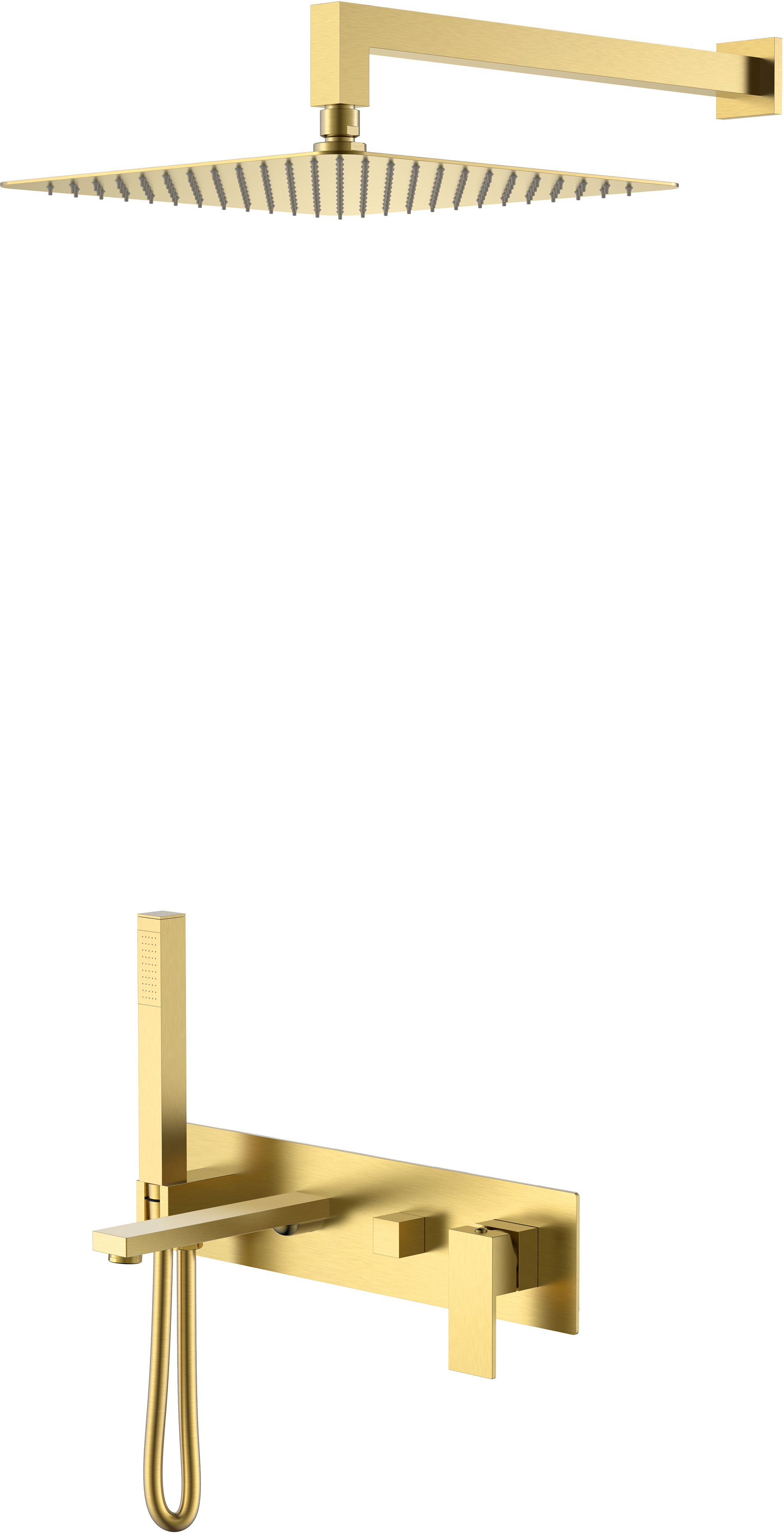Душевой комплект Boheme Qubic 474-MG С ВНУТРЕННЕЙ ЧАСТЬЮ, matt gold