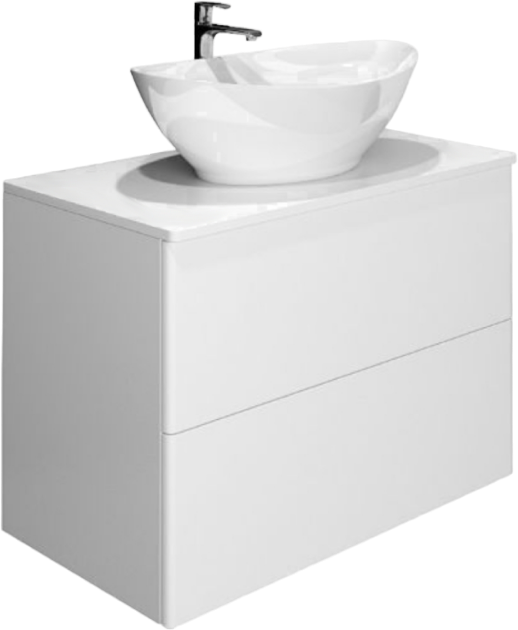 Тумба под раковину со столешницей Orange Otto 75 белый глянец