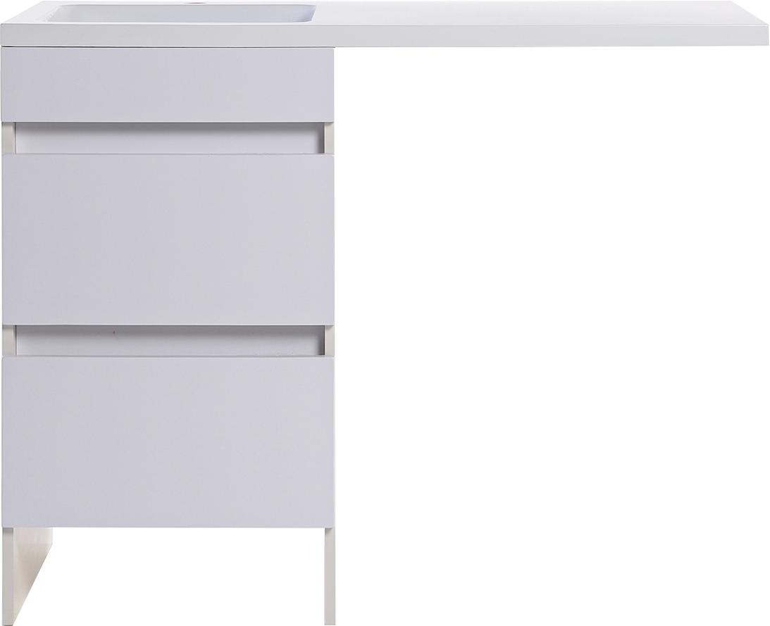 Тумба под раковину без столешницы Orange Sistema 50 белый глянец, с ящиками, под стиральную машину