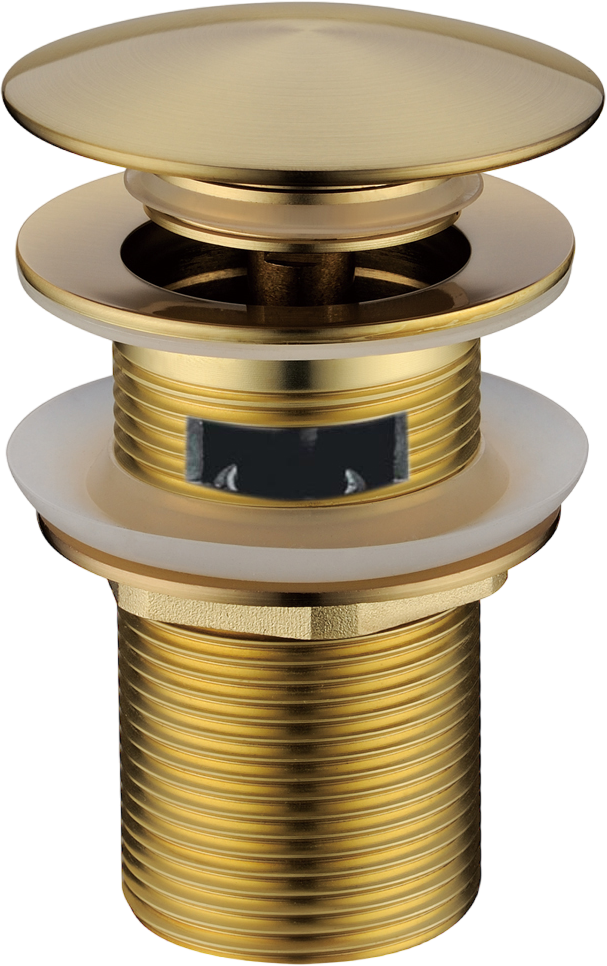 Донный клапан для раковины Boheme 612/2-MG с переливом, matt gold