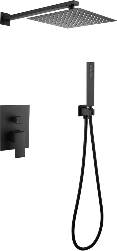 Душевой комплект Abber Daheim AF8219B С ВНУТРЕННЕЙ ЧАСТЬЮ, черный матовый