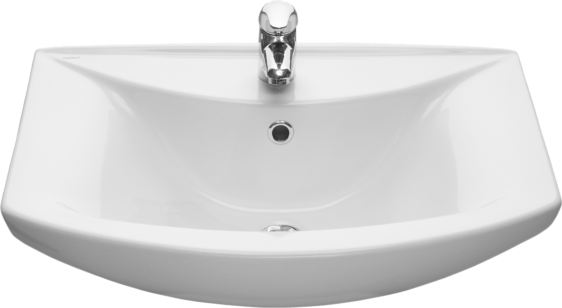 Мебельная раковина AQUATON 131203S0011B0 62 накладная, глянцевая белая, полукруглая, фарфор