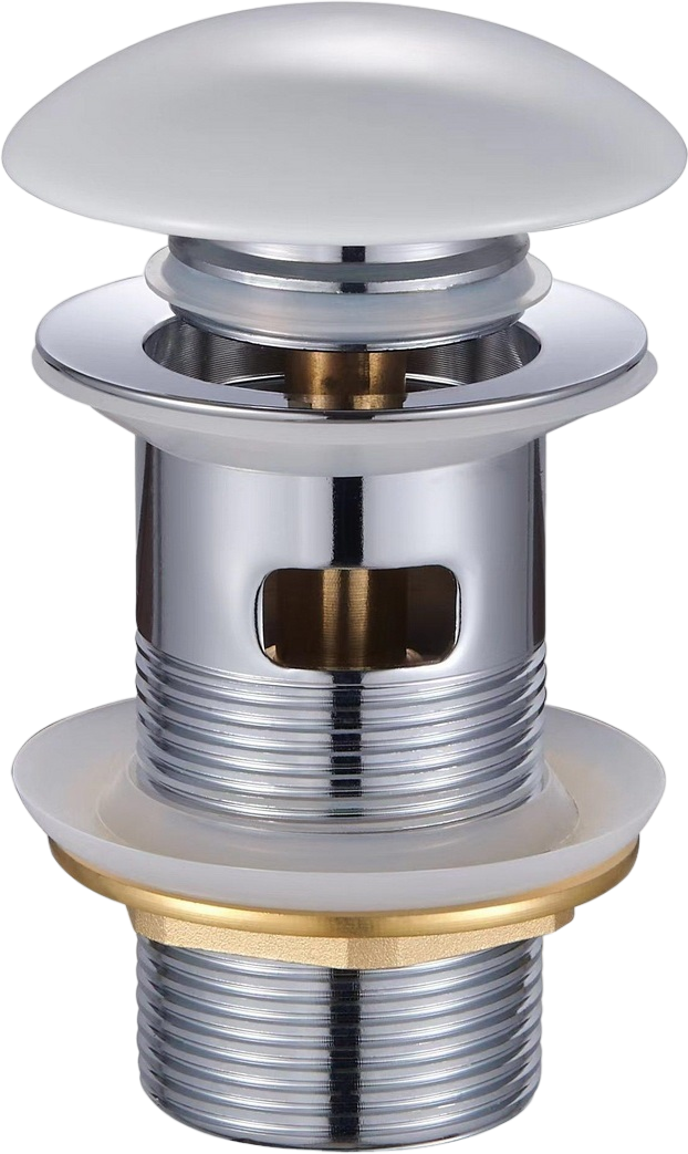 Донный клапан для раковины BOND BV0205 с переливом, белый