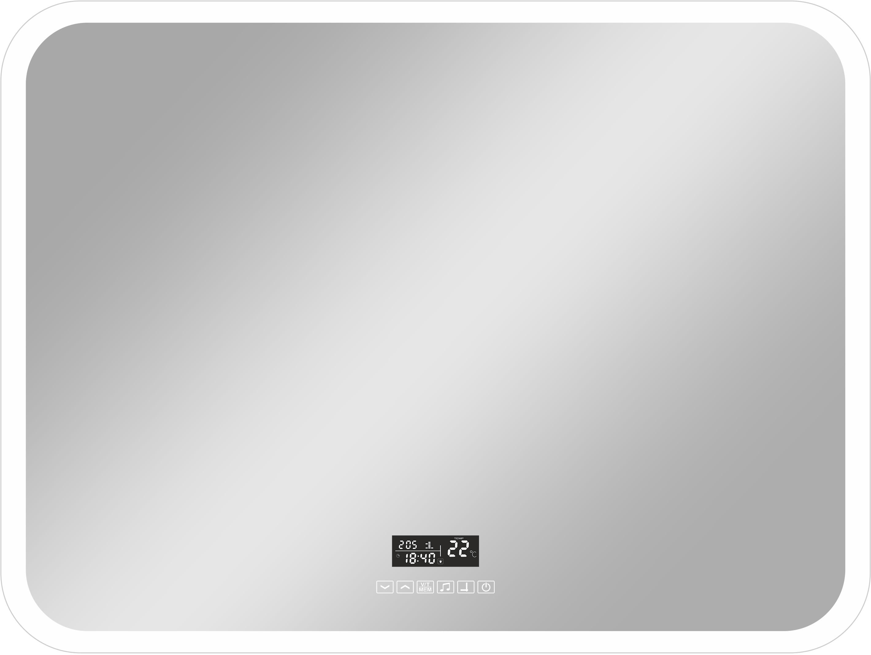 Зеркало CONTINENT Demure 90х70 с подсветкой, с подогревом