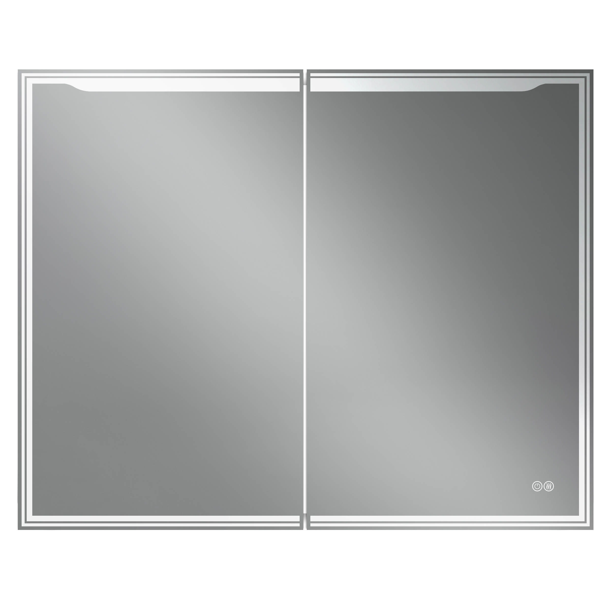 Зеркало-шкаф Art&Max Мерано (Merano) 100х80 белое, с LED-подсветкой, 6000К