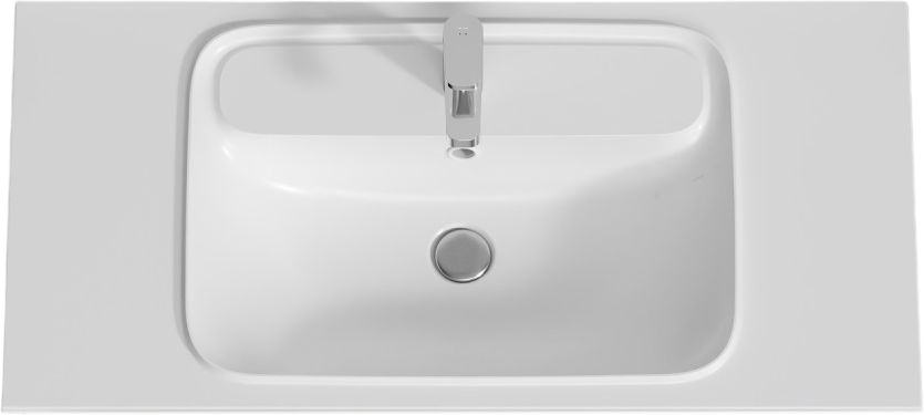 Мебельная раковина AM.PM Func 101 накладная, матовая белая, прямоугольная, искусственный мрамор