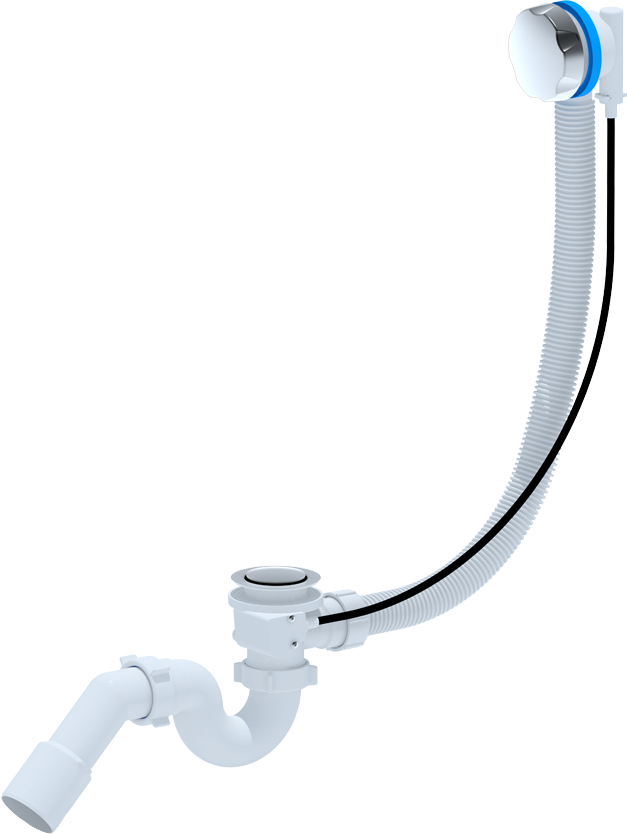 Слив-перелив для ванны АНИ пласт EM411 40 мм, полуавтомат, хром, с сифоном