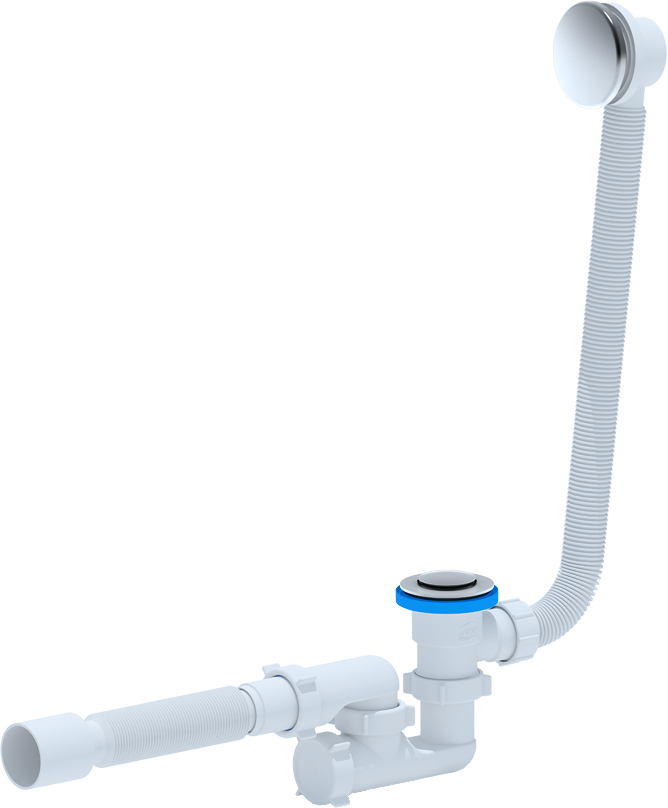 Слив-перелив для ванны АНИ пласт EC255S 40 мм, клик-клак, хром, с сифоном