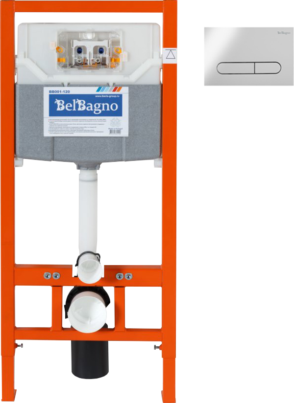 Инсталляция Инсталляция BelBagno BB001-120 + Кнопка Prospero BB005-PR-CHROME хром глянцевый