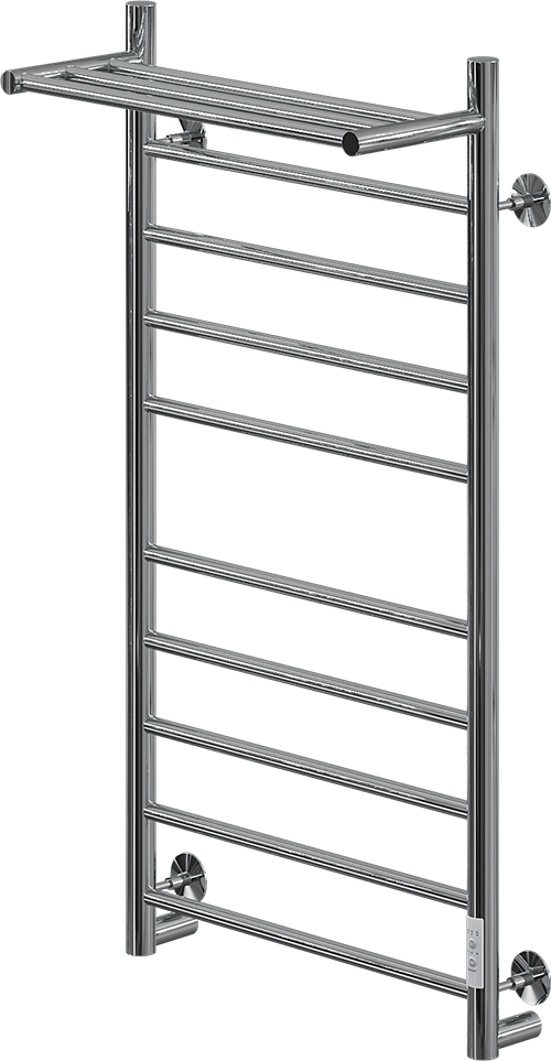 Полотенцесушитель электрический Ника Way 2 100x55 см, подключение справа, слева, скрытое подключение справа, хром, лесенка, с полкой