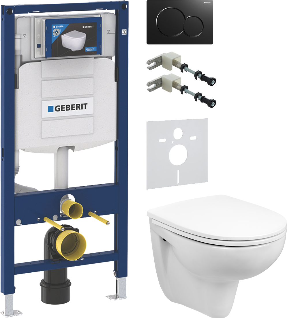 Комплект 5 в 1 Унитаз подвесной Wanfald Lauta 47302100005 + Звукоизоляция Geberit 156.050.00.1 + Инсталляция Duofix 111.300.00.5 + Кнопка Sigma 01 115.770.DW.5 + Крепления 111.815.00.1