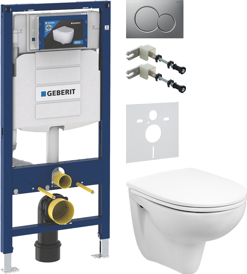 Комплект 5 в 1 Унитаз подвесной Wanfald Lauta 47302100005 + Звукоизоляция Geberit 156.050.00.1 + Инсталляция Duofix 111.300.00.5 + Кнопка Sigma 01 115.770.JQ.5 + Крепления 111.815.00.1
