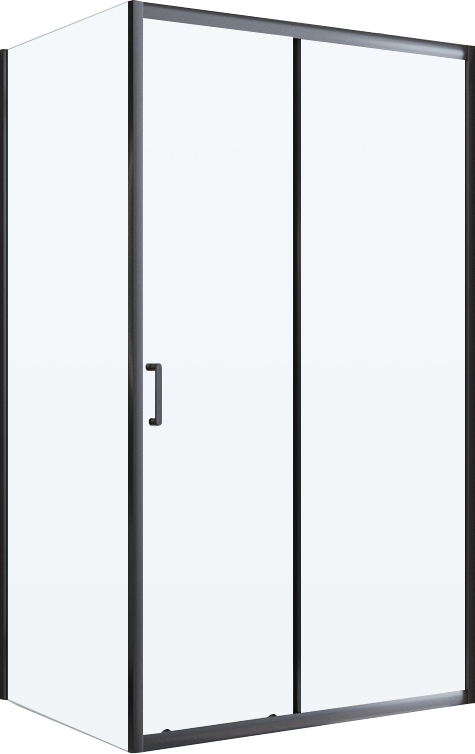 Душевой уголок BelBagno Uno 195 AH 1 120/80 C Nero профиль черный, стекло прозрачное