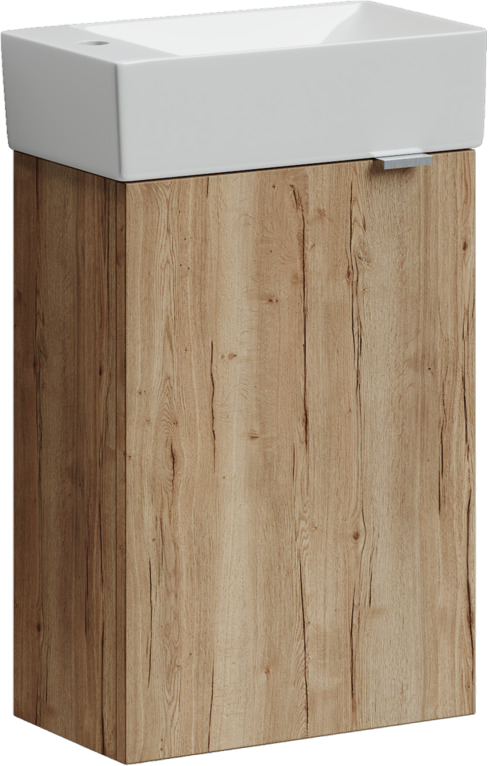Тумба под раковину без столешницы Sancos Mini 35 L подвесная, дуб галифакс натуральный