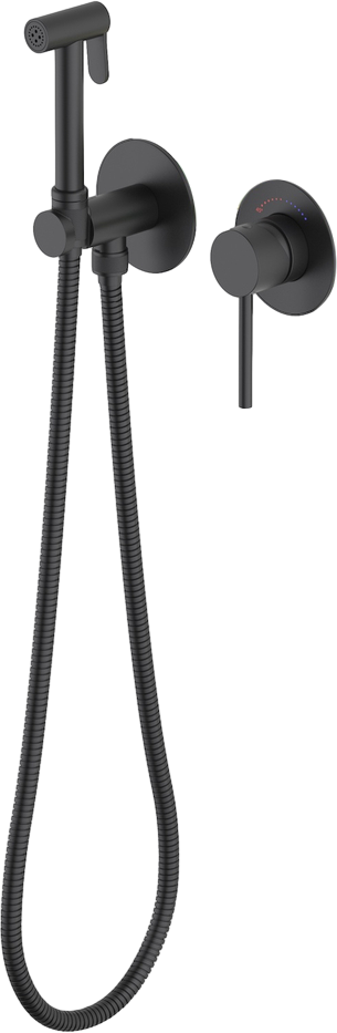 Гигиенический душ Timo Saona 2339/03SM со смесителем, С ВНУТРЕННЕЙ ЧАСТЬЮ, с защитой от ожогов, матовый черный