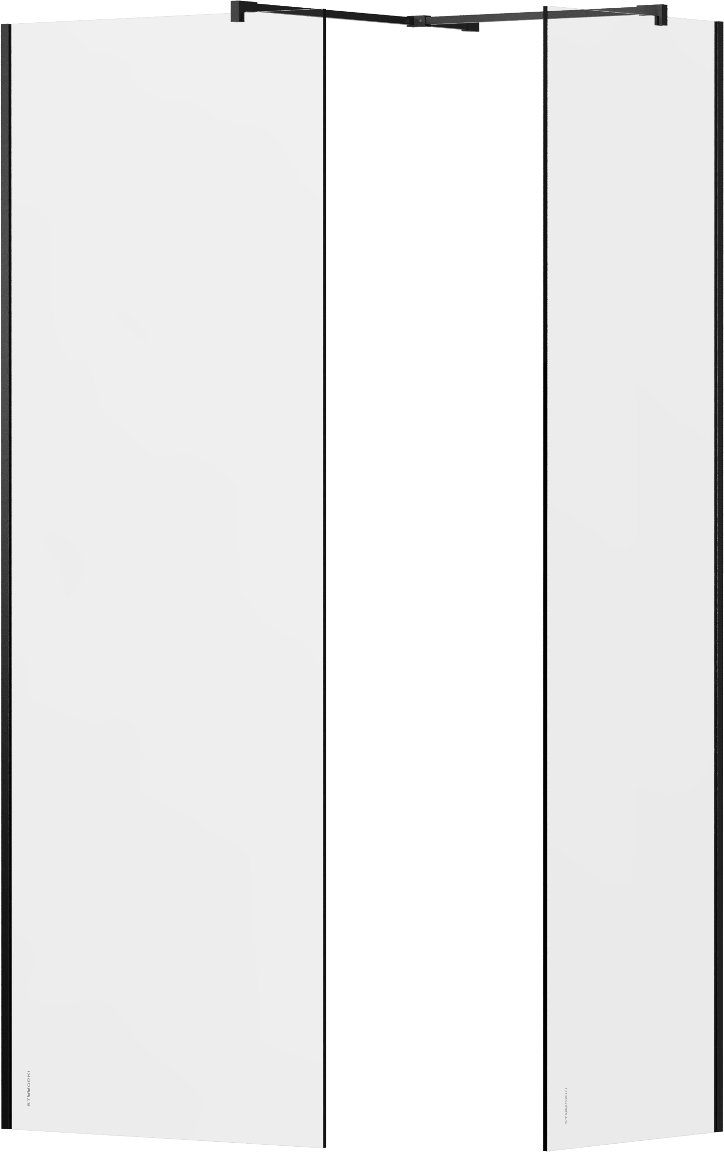 Душевой уголок STWORKI Берген 120х80 со свободным входом, профиль черный матовый, тонированное стекло