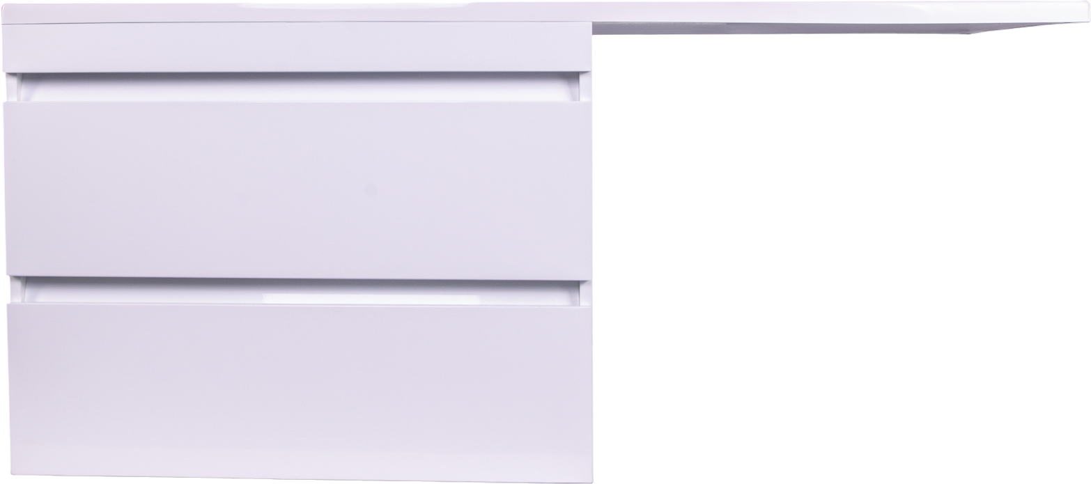 Тумба с раковиной Style Line Даллас 140 Люкс Plus L подвесная, 2 ящика, эмаль