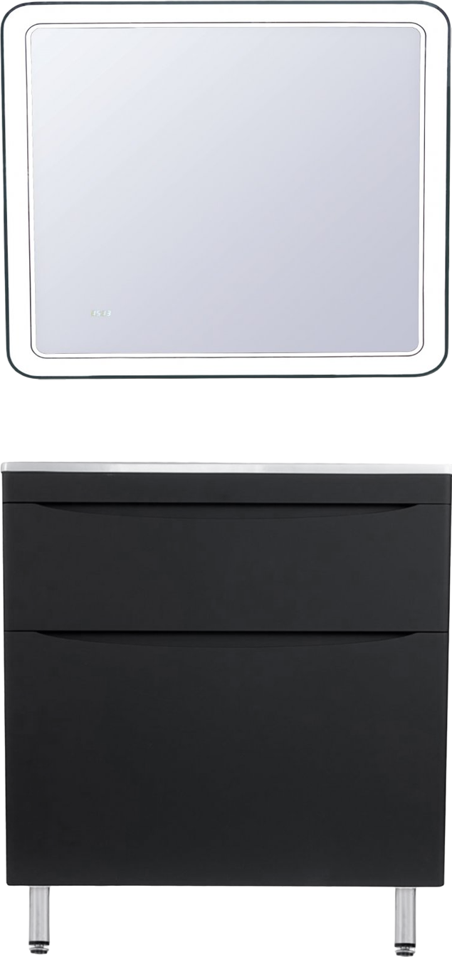 Мебель для ванной комнаты Style Line Бергамо Мини 90 Люкс Plus напольная, антискрейтч черная