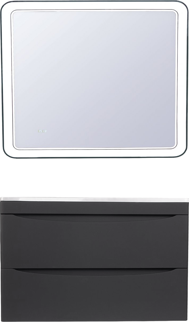 Мебель для ванной комнаты Style Line Бергамо Мини 90 Люкс Plus подвесная, антискрейтч черная