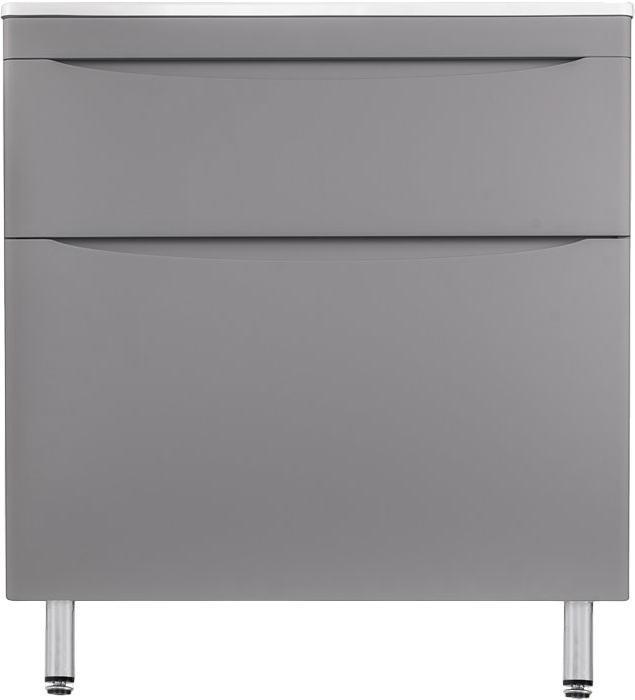 Тумба с раковиной Style Line Бергамо Мини 90 Люкс Plus напольная, антискрейтч серая