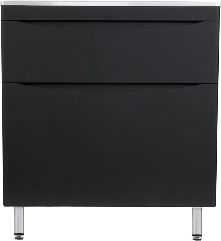 Тумба с раковиной Style Line Бергамо Мини 90 Люкс Plus напольная, антискрейтч черная