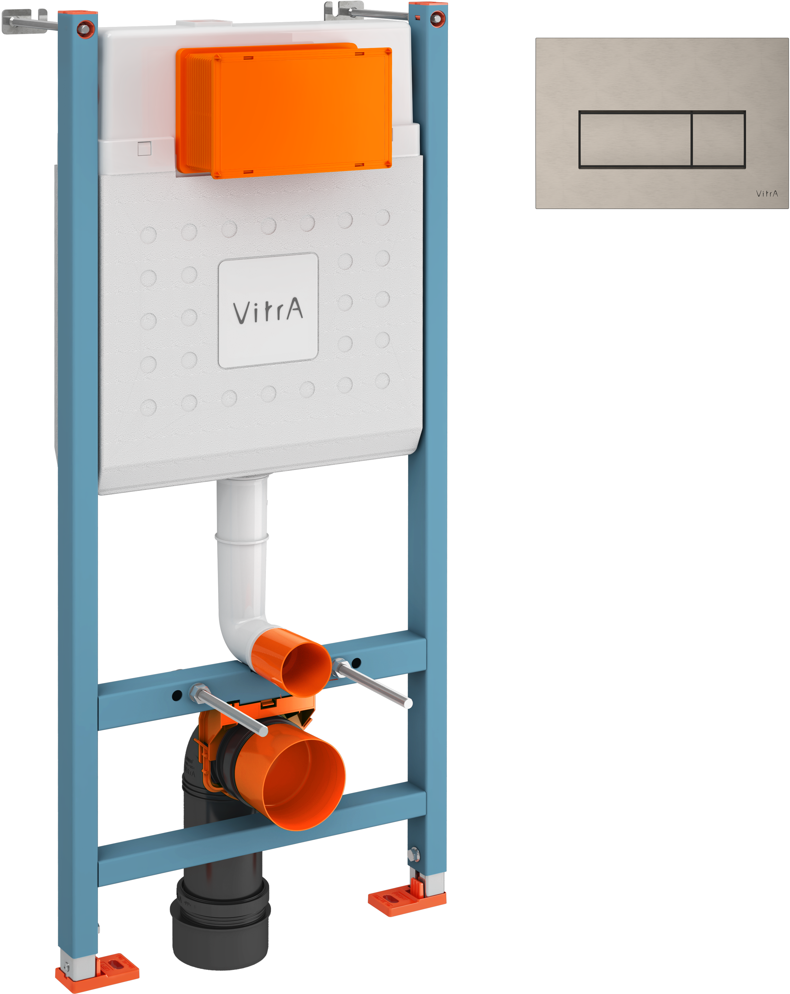 Комплект Инсталляция VitrA V-Fix Core 732-5800-01 + Кнопка Root Square 740-2395 цвет никель