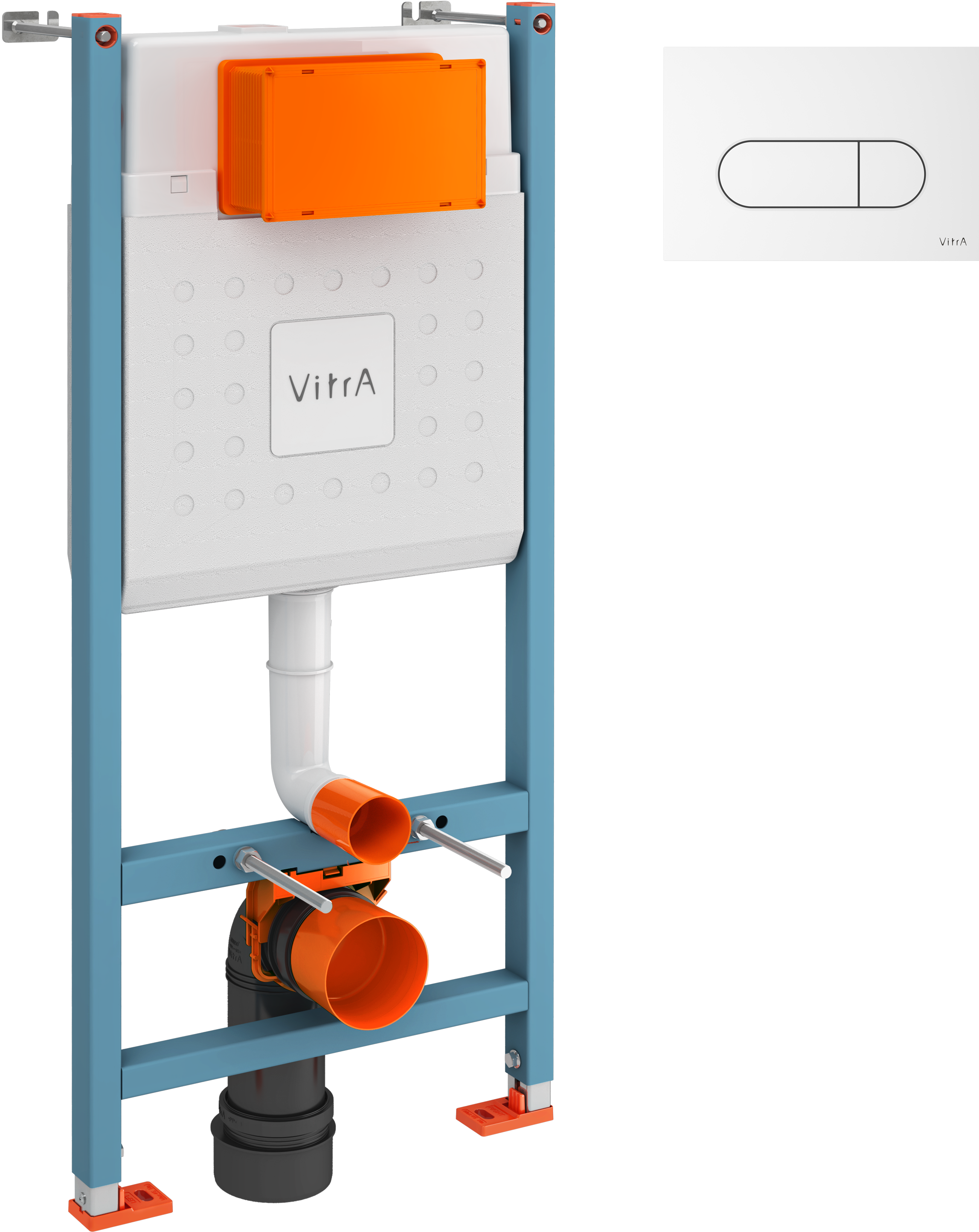Комплект Инсталляция VitrA V-Fix Core 732-5800-01 + Кнопка Root Round 740-2200 цвет глянцевый белый