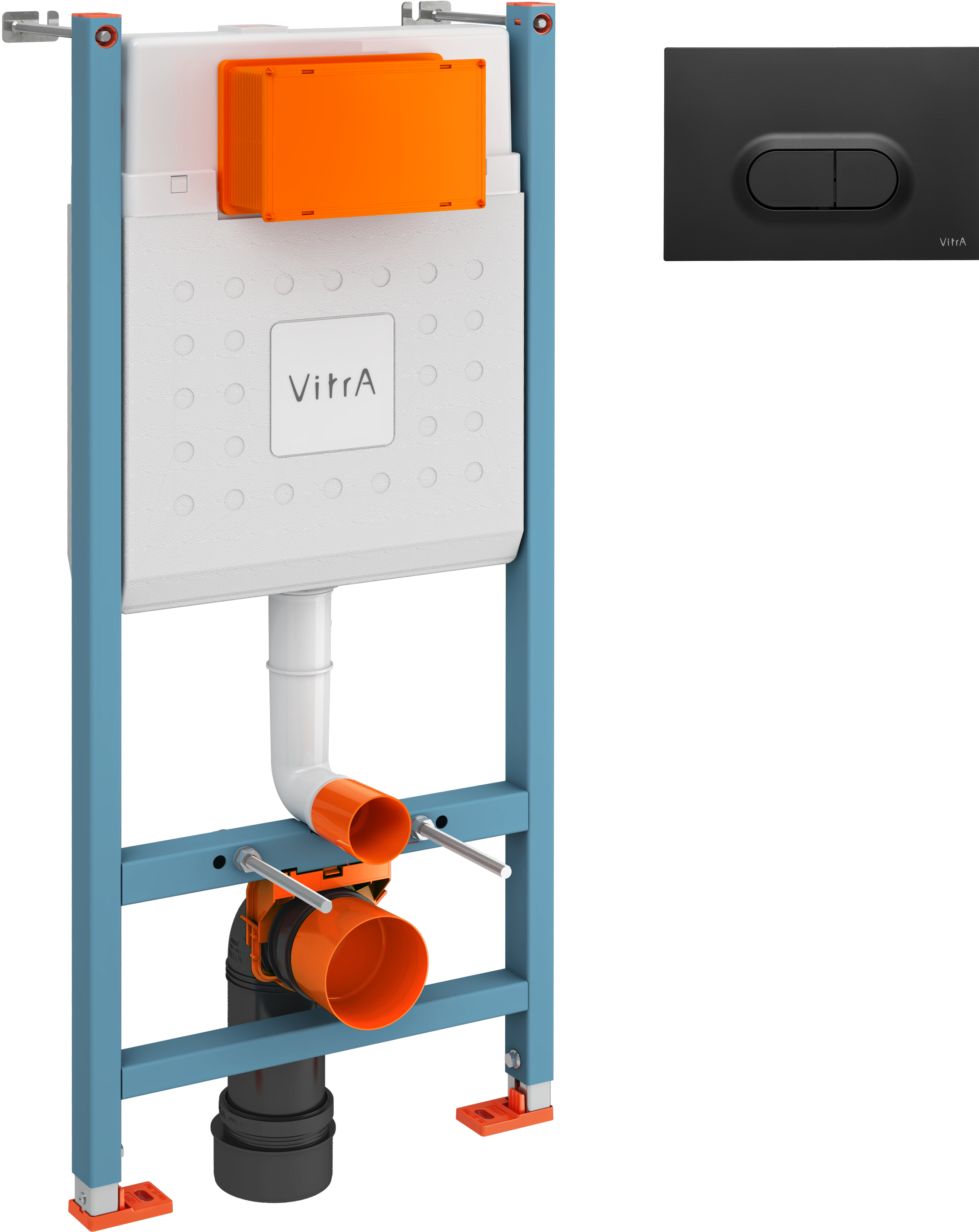 Комплект Инсталляция VitrA Ви-Фикс Кор (V-Fix Core) 732-5800-01 + Кнопка Луп О (Loop O) 740-0511 цвет матовый черный