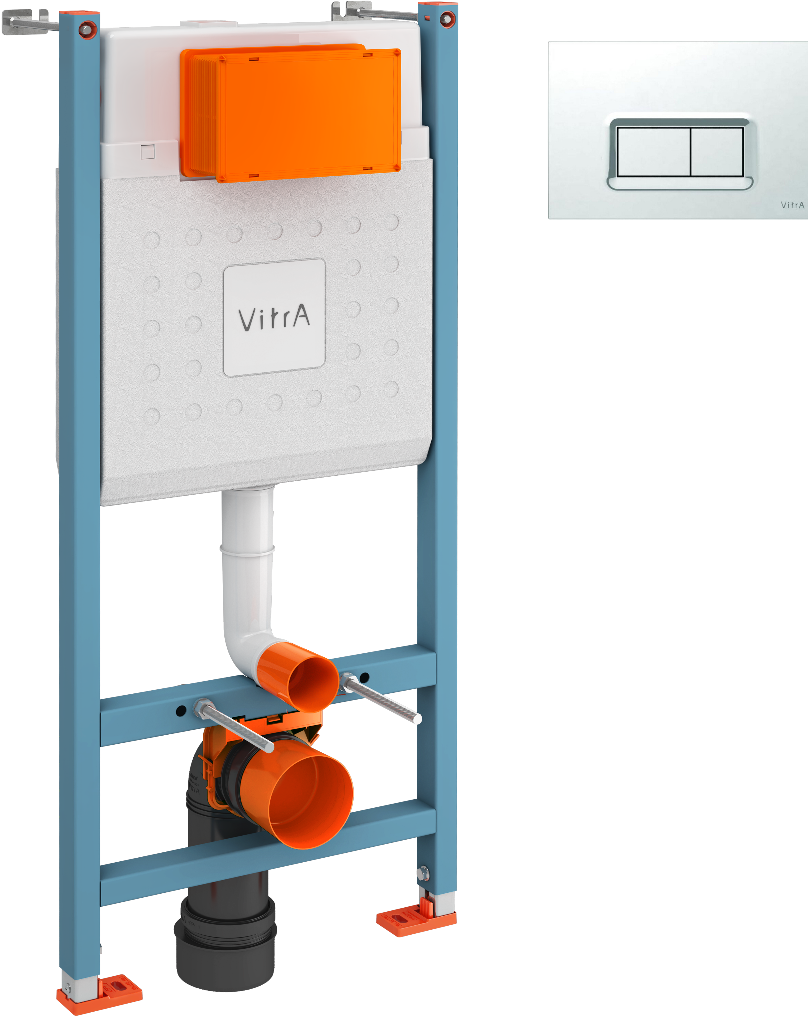 Комплект Инсталляция VitrA V-Fix Core 732-5800-01 + Кнопка 740-0680 цвет глянцевый хром