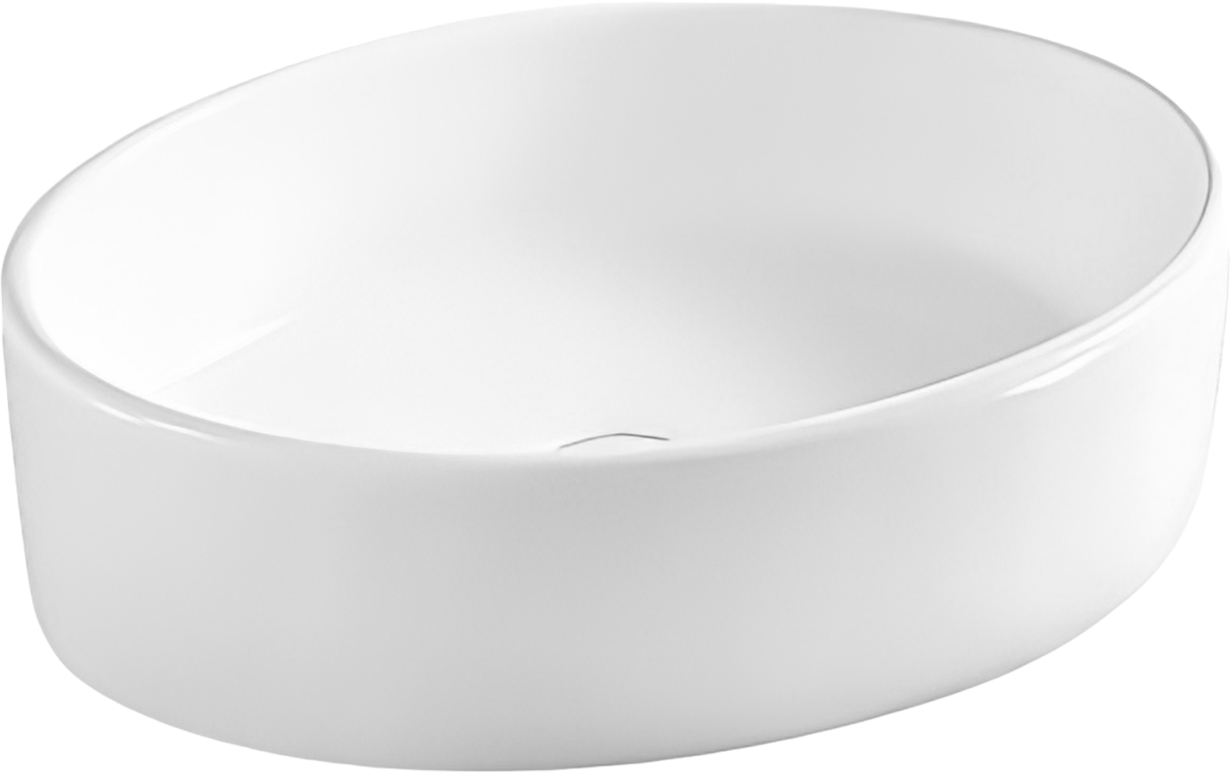 Накладная раковина D&K Matrix 50 глянцевая белая, овальная