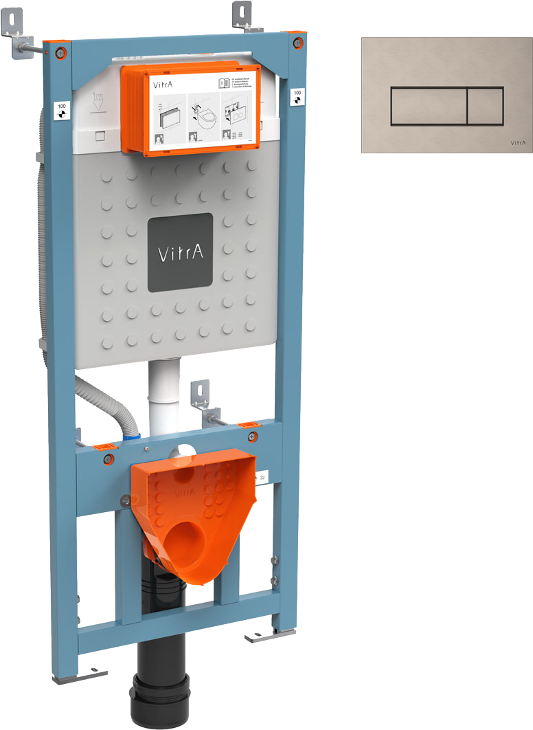 Комплект Инсталляция VitrA V12 762-5800-01 + Кнопка Root Square 740-2395 цвет никель
