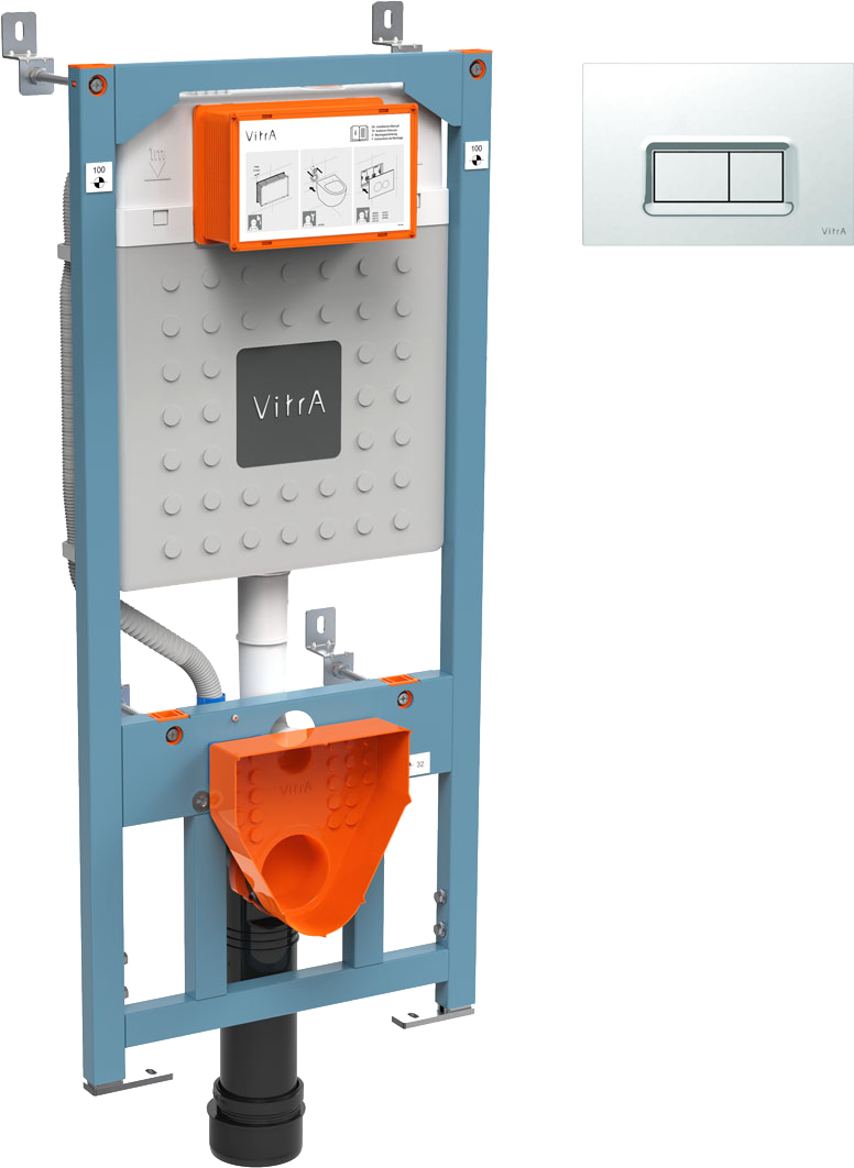 Комплект Инсталляция VitrA V12 762-5800-01 + Кнопка 740-0680 цвет глянцевый хром