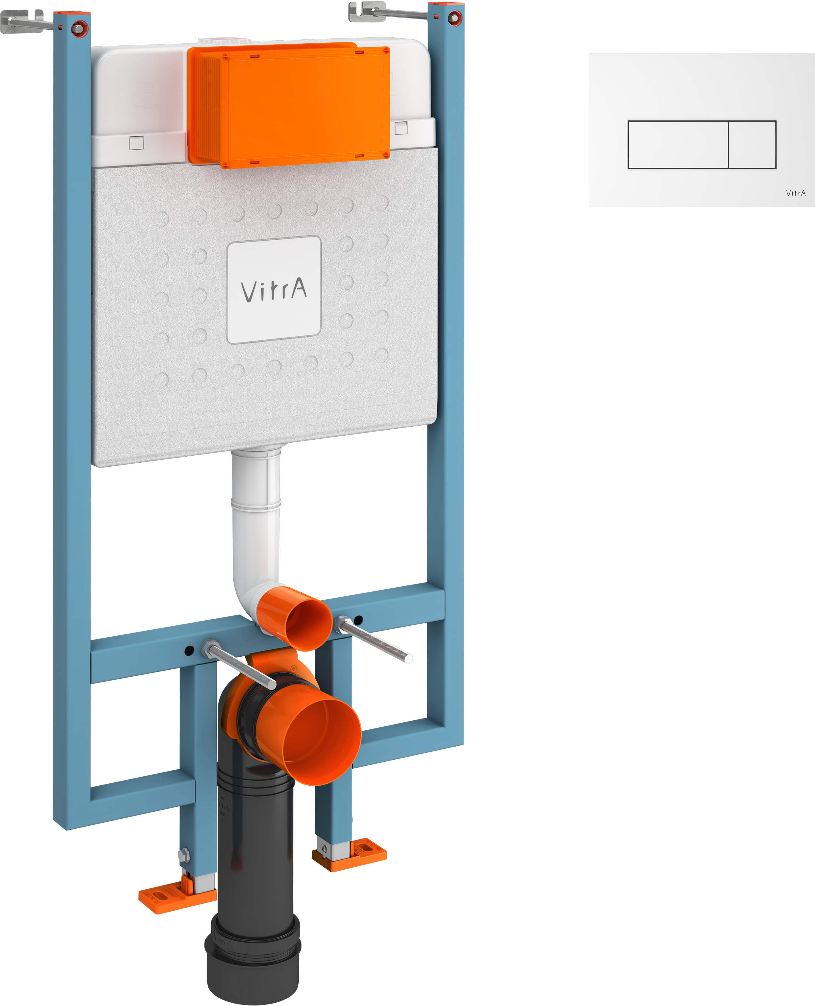 Комплект Инсталляция VitrA V-Fix Core 738-5800-01 + Кнопка Root Square 740-2300 цвет глянцевый белый