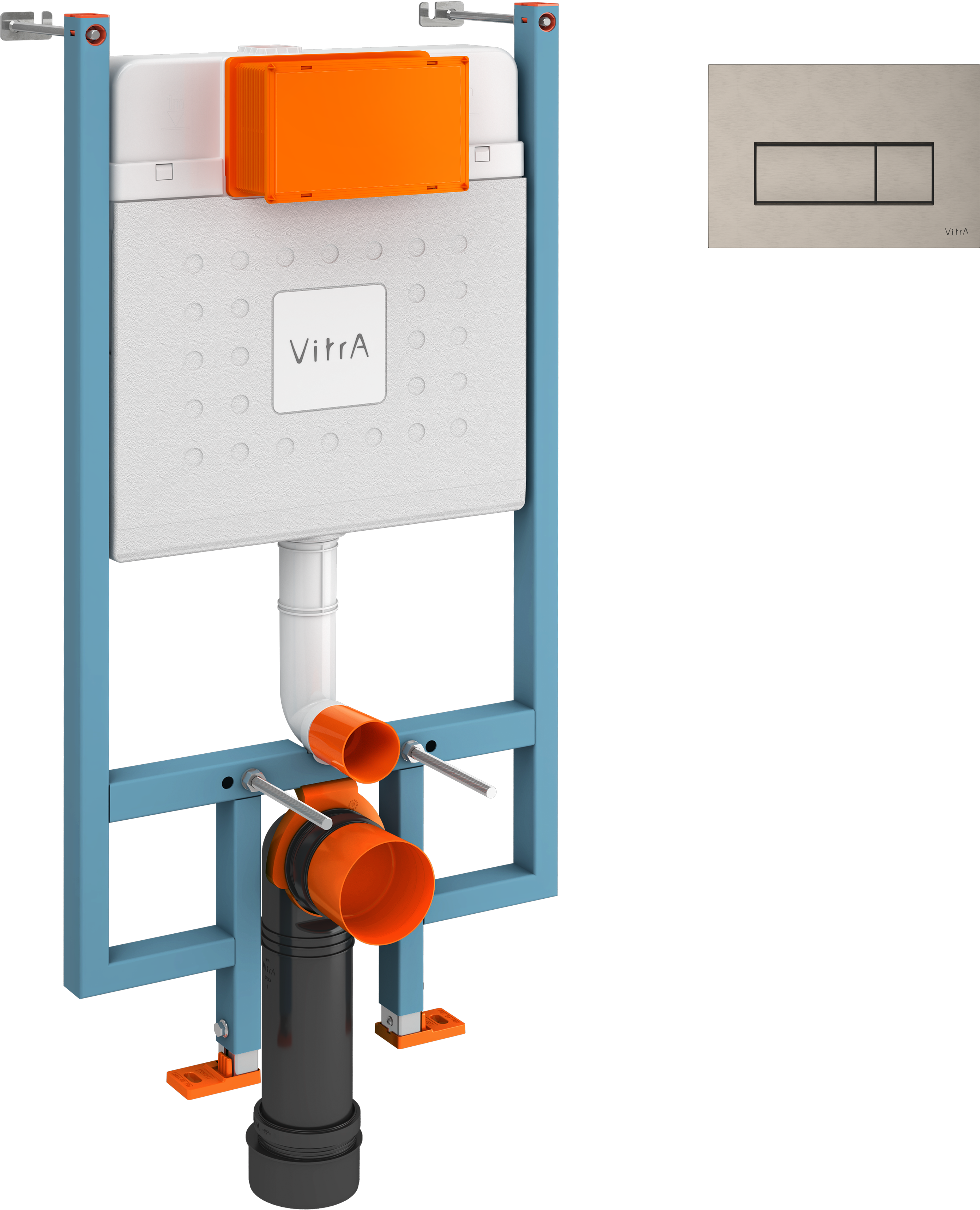 Комплект Инсталляция VitrA V-Fix Core 738-5800-01 + Кнопка Root Square 740-2395 цвет никель