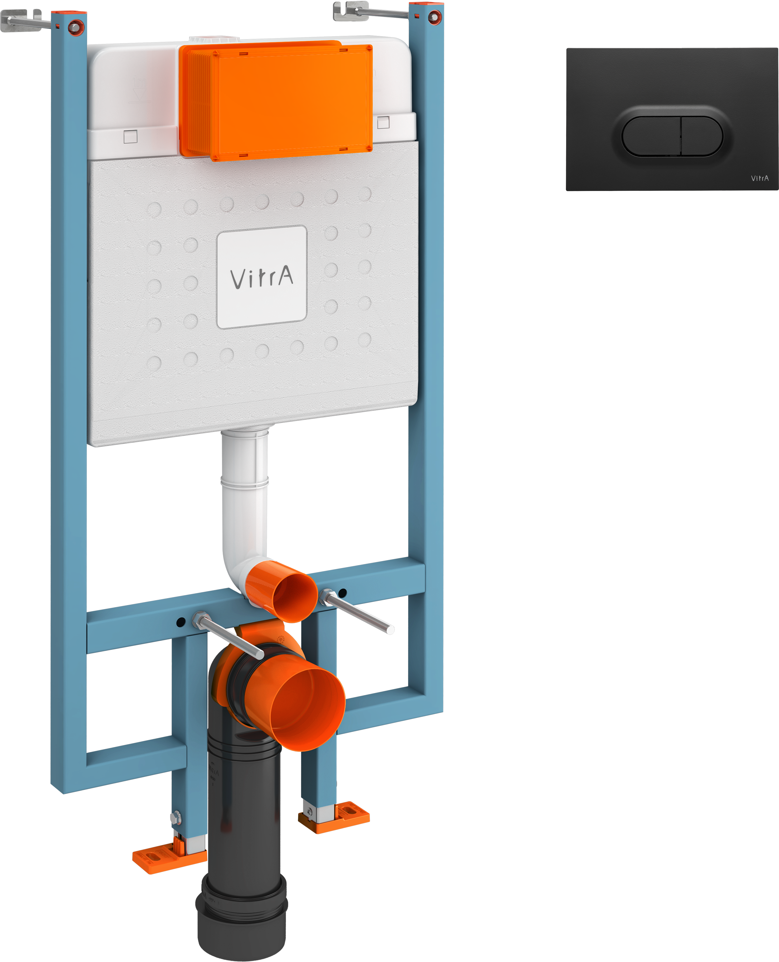 Комплект Инсталляция VitrA Ви-Фикс Кор (V-Fix Core) 738-5800-01 + Кнопка Луп О (Loop O) 740-0511 цвет матовый черный