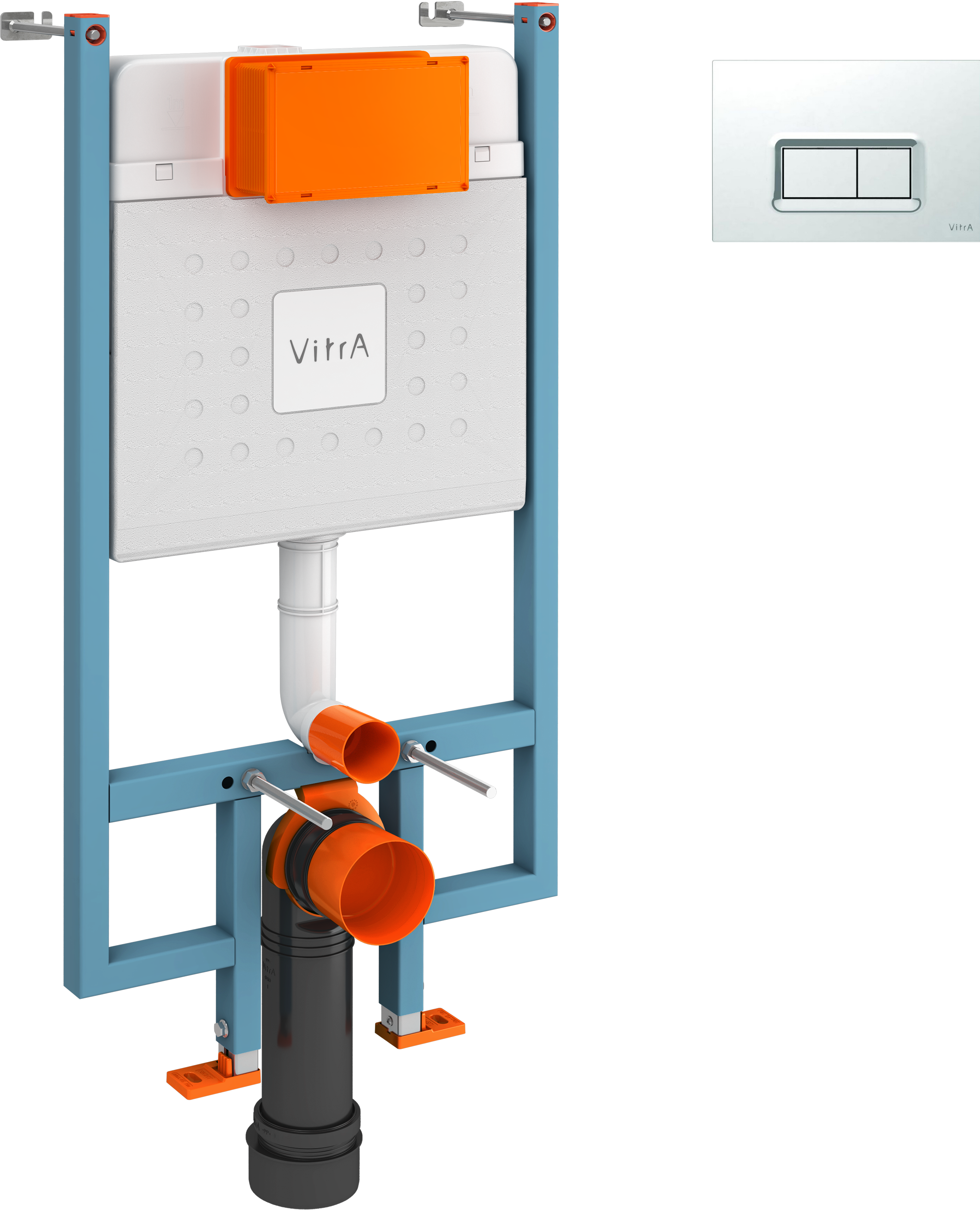 Комплект Инсталляция VitrA V-Fix Core 738-5800-01 + Кнопка 740-0680 цвет глянцевый хром