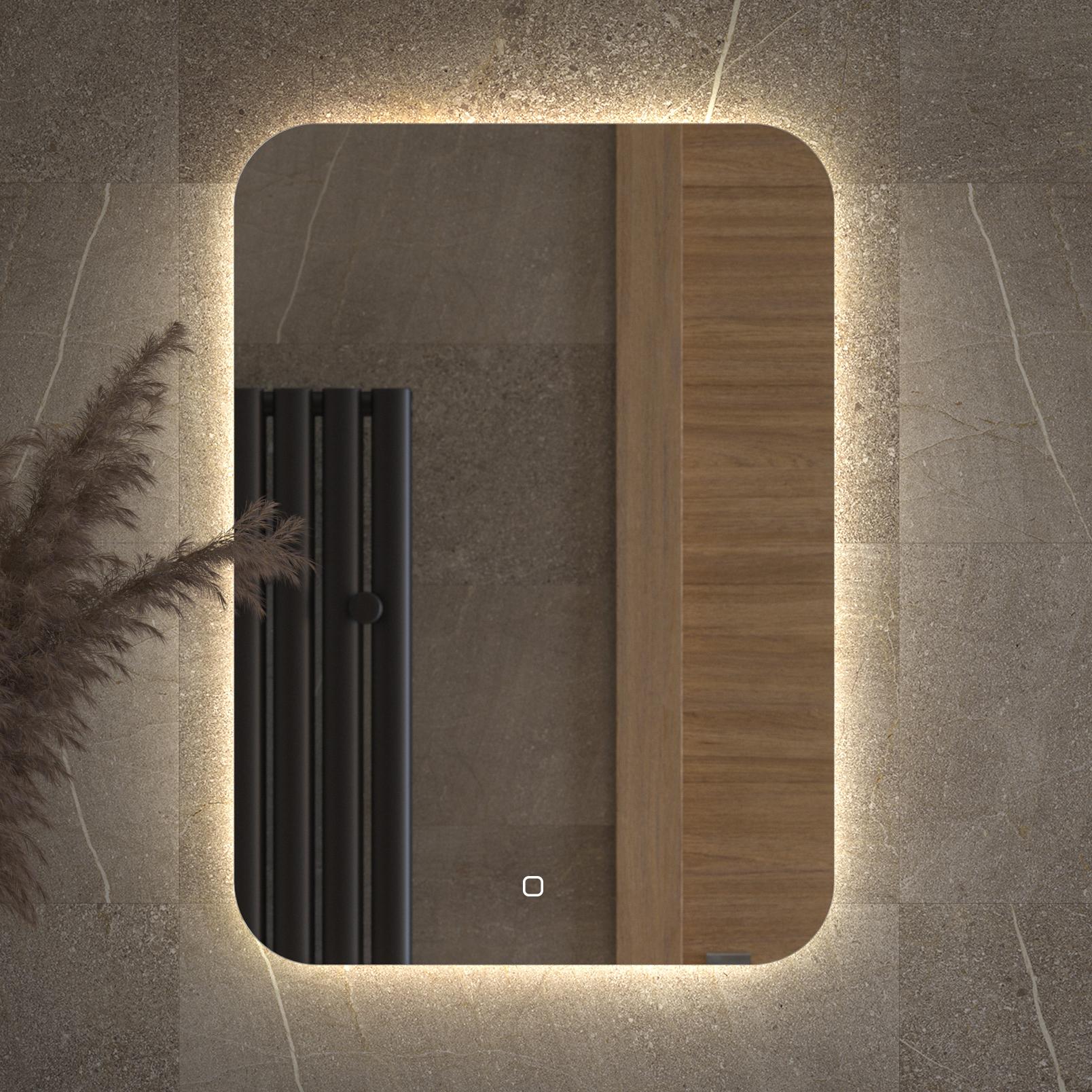 Зеркало Defesto Opti DF 2804S 50х70 с LED-подсветкой, 4500К, сенсорный выключатель