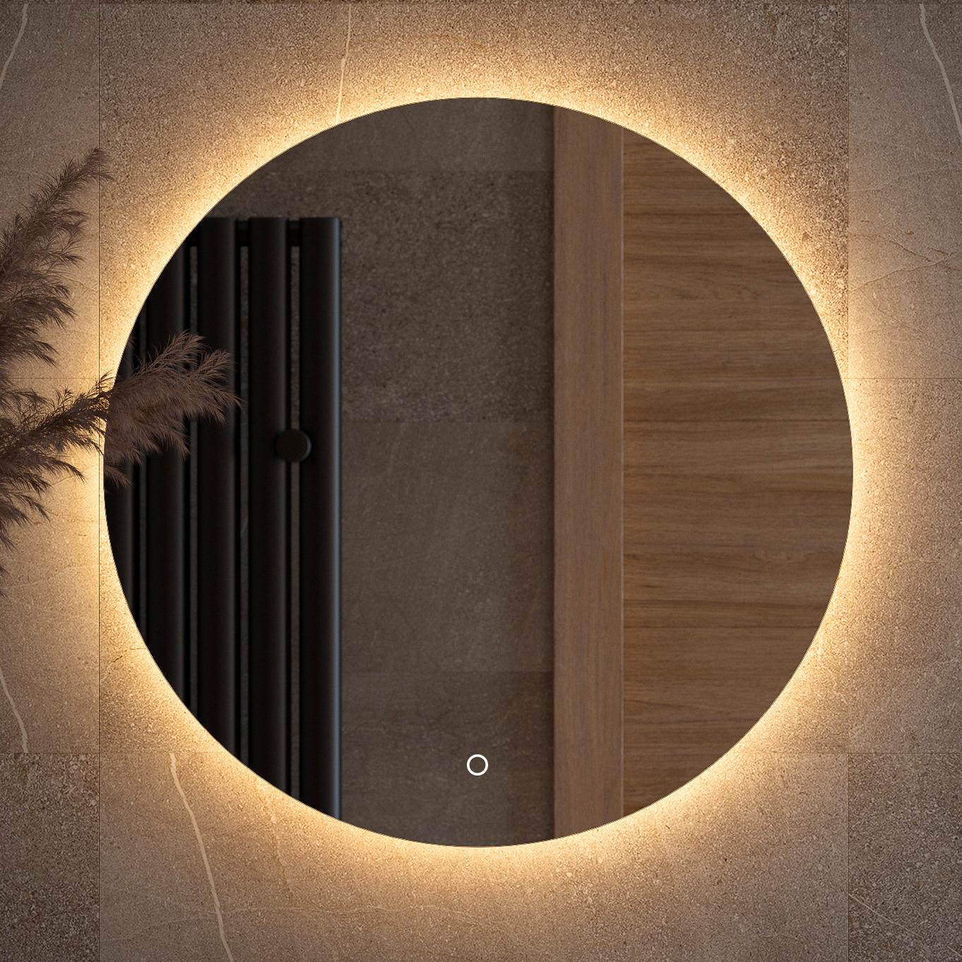 Зеркало круглое Defesto Opti DF 2853S 60 с LED-подсветкой, 3000К, сенсорный выключатель