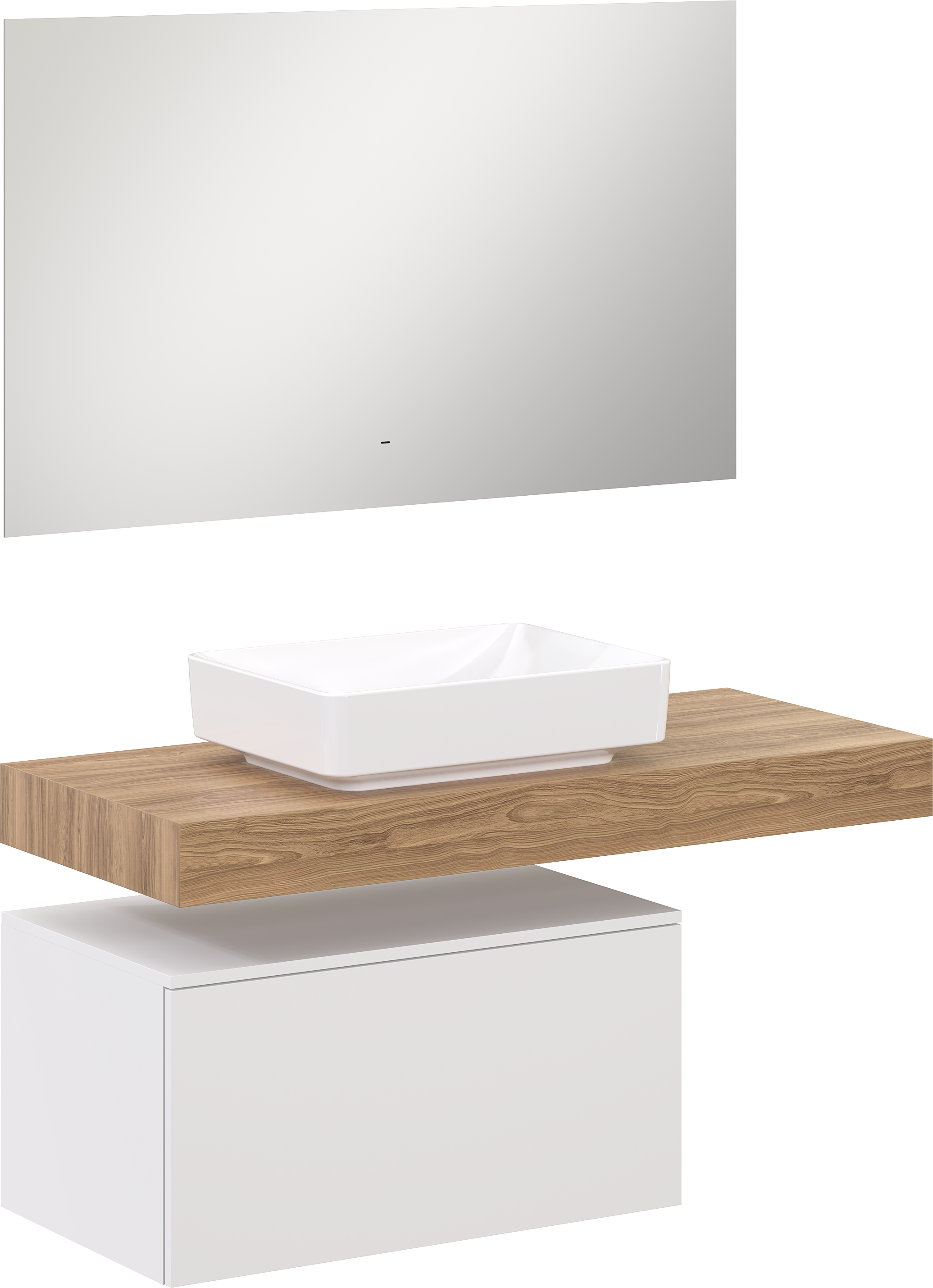 Мебель для ванной комнаты Geberit 120 столешница дуб французский, без отверстий, с тумбой 80, с раковиной Variform 55