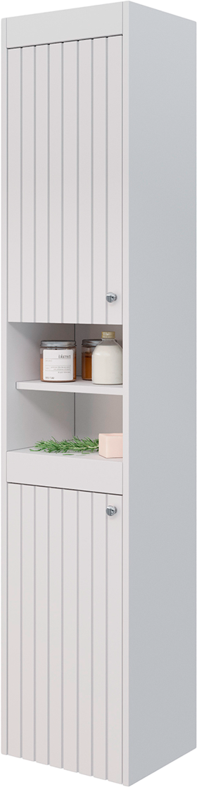 Шкаф-пенал для ванной Lemark Romance белый глянцевый