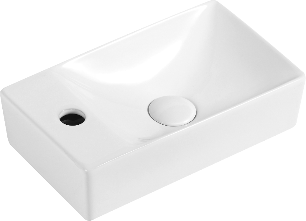 Раковина маленькая в туалет Orange B05-375RW 38 правая глянцевая белая, прямоугольная