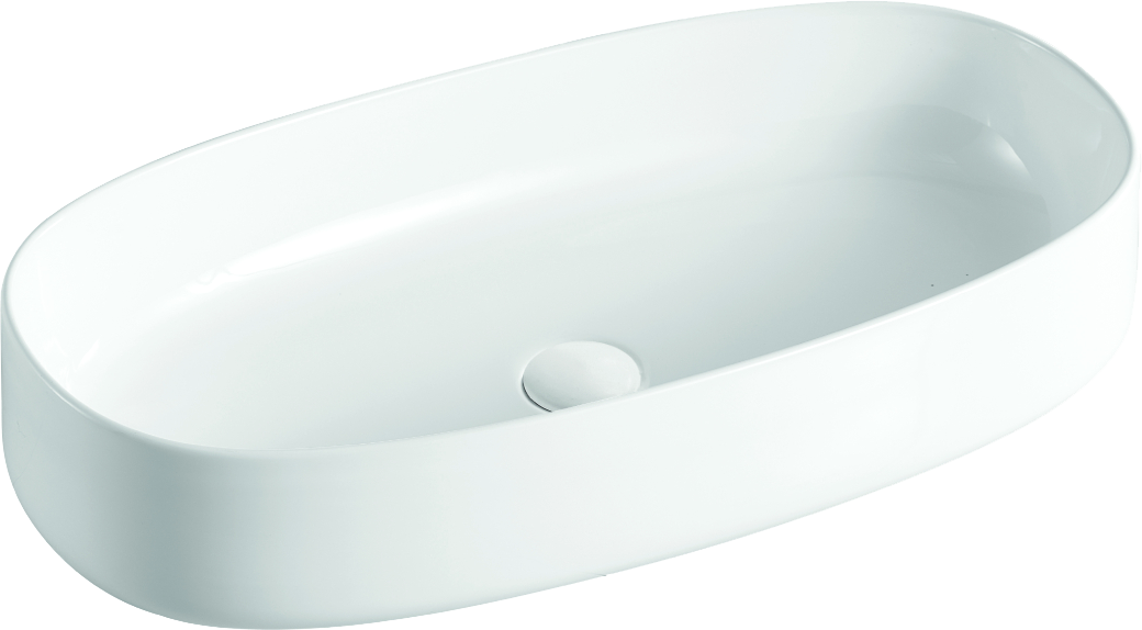 Накладная раковина Orange B07-675W 68 глянцевая белая, овальная