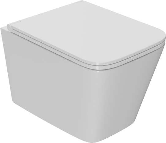 Унитаз подвесной Bauedge Bau Stil Hurricane-2 безободковый, с микролифтом, белый