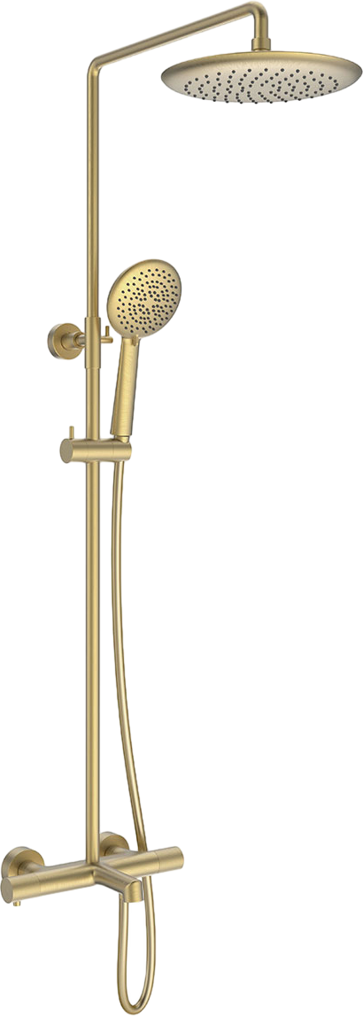 Душевая стойка Vincea Desire VSFS-1D1TBG с термостатом, брашированное золото