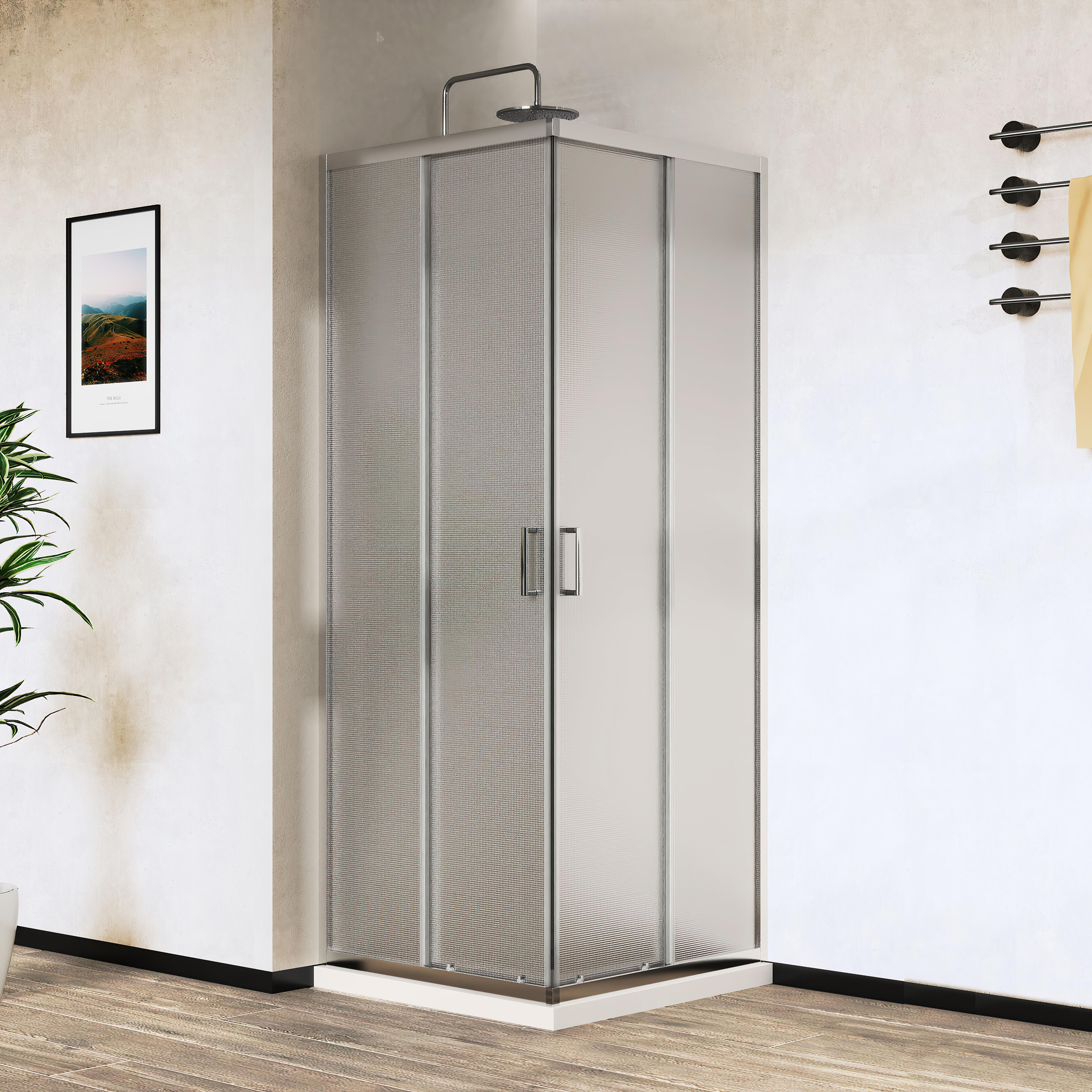 Душевой уголок Vincea City VSS-5CT8010MT 100х80 см, профиль хром, стекло текстурное